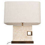 Настольная лампа с прямоугольным основанием из натурального камня c тканевым абажуром Lapis Tiburtinus варинант исполнения - 3 | Loft Concept в Нижнем Новгороде