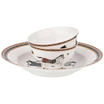 Сервиз обеденный из фарфора с изображением лошадей на 6 персон 23 предмета Porcelain Horse Set  варинант исполнения - 1 | Loft Concept в Нижнем Новгороде