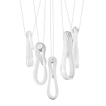 Подвесной светильник белого цвета с 6-ю изогнутыми плафонами Flow Loop варинант исполнения - 1 | Loft Concept в Нижнем Новгороде