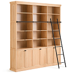 Книжный шкаф из массива сосны с металлической лестницей Burton Wood Cabinet варинант исполнения - 4 | Loft Concept в Нижнем Новгороде