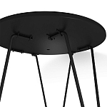 Стол журнальный с круглой столешницей из стекла на 3-х черных ножках Beige Marble варинант исполнения - 5 | Loft Concept в Нижнем Новгороде