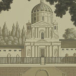 Обои ручная роспись Monuments of Paris Terre Foncée on scenic paper варинант исполнения - 2 | Loft Concept в Нижнем Новгороде