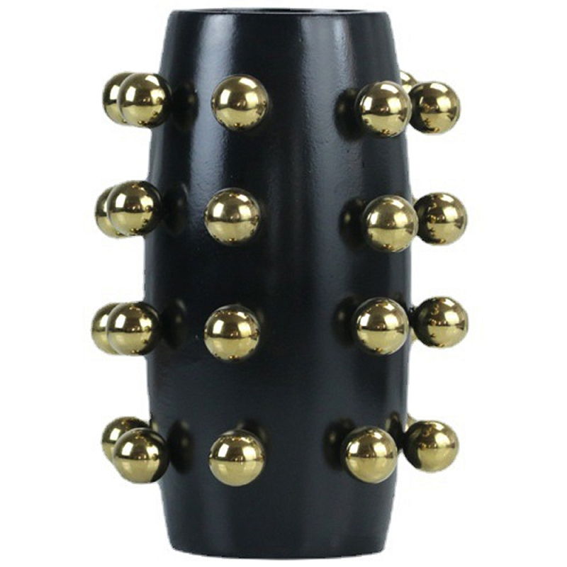 Ваза Molecule Vase Gold Black Черный Золотой в Нижнем Новгороде | Loft Concept 