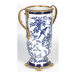 Ваза с бронзовыми ручками и синим цветочным узором Blue & White Ornament варинант исполнения - 2 | Loft Concept в Нижнем Новгороде