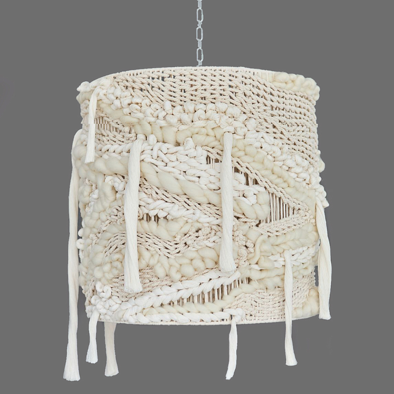 Плетеный Подвесной светильник из шерсти Wool Lamp Бежевый в Нижнем Новгороде | Loft Concept 