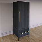 Узкий Шкаф Primo с 2 выдвижными ящиками Черный дуб варинант исполнения - 3 | Loft Concept в Нижнем Новгороде