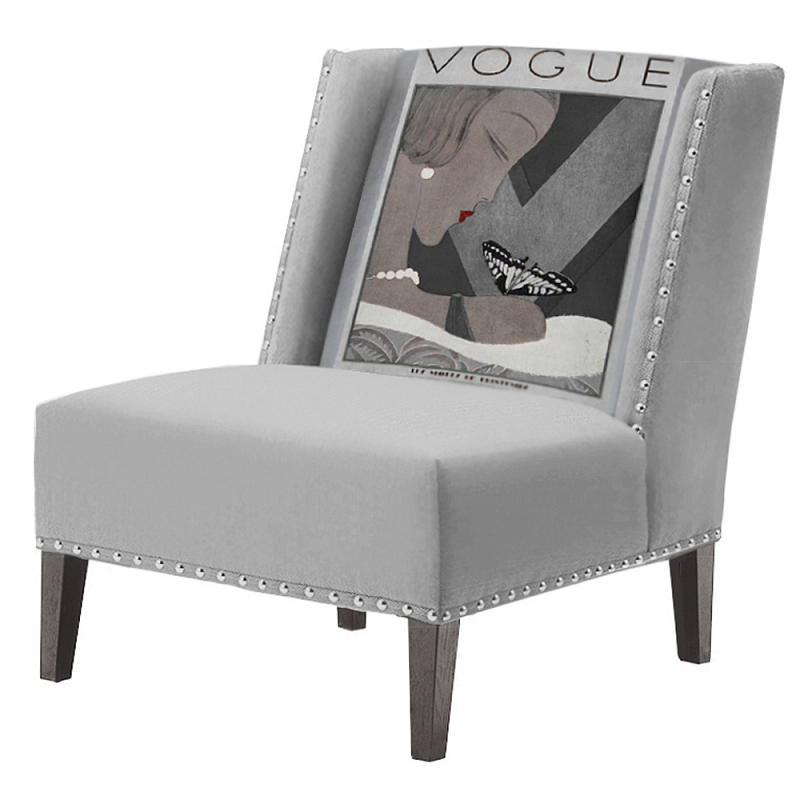 FUN Armchair  Vogui II Gray Дизайнерское кресло с цветным принтом Серый в Нижнем Новгороде | Loft Concept 