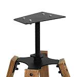 Барный стул со спинкой и мягкой обивкой с ромбами на 4-х деревянных ножках Бежевый Велюр Ava Charm варинант исполнения - 6 | Loft Concept в Нижнем Новгороде