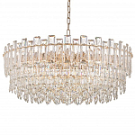 Круглая люстра с хрустальными подвесками на золотистом каркасе Gorgeous Crystal Light варинант исполнения - 9 | Loft Concept в Нижнем Новгороде