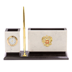 Настольный письменный набор из мрамора с часами и ручкой Marble Accessory варинант исполнения - 1 | Loft Concept в Нижнем Новгороде