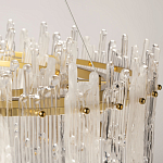 Люстра круглая с прозрачными стержнями разной длины Textured Glass Chandelier варинант исполнения - 7 | Loft Concept в Нижнем Новгороде