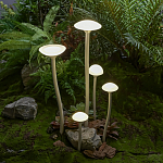 Уличный светильник с пятью матовыми плафонами в форме грибов на высоких изогнутых ножках Mushroom Shape варинант исполнения - 1 | Loft Concept в Нижнем Новгороде