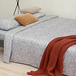 Постельное белье серого цвета с рисунком 200х220 см Blossom Essence варинант исполнения - 5 | Loft Concept в Нижнем Новгороде