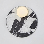 Бра круглое с каменным черно-белым основанием и плафоном из стекла Shaw Marble Lighting варинант исполнения - 1 | Loft Concept в Нижнем Новгороде