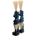 Комплект из 2-х деревянных статуэток Asmat Straw Headdress Statuettes Blue варинант исполнения - 2 | Loft Concept в Нижнем Новгороде