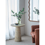 Столик приставной с круглой столешницей Textured Cream Table варинант исполнения - 7 | Loft Concept в Нижнем Новгороде