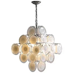 Люстра  с каскадом из круглых декоративных элементов  White Clear Glass Chandelier варинант исполнения - 1 | Loft Concept в Нижнем Новгороде