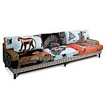 Большой Трехместный Диван с цветным принтом Qalakabusha Large Sofa варинант исполнения - 3 | Loft Concept в Нижнем Новгороде