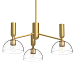 Люстра с 3-мя прозрачными полусферическими плафонами из стекла Alora Mood варинант исполнения - 1 | Loft Concept в Нижнем Новгороде