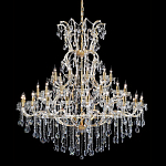 Люстра многоярусная с 53-мя лампочками и прозрачными хрустальными подвесками на основании золотого цвета Crystal lamps варинант исполнения - 1 | Loft Concept в Нижнем Новгороде