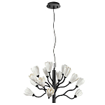 Люстра подвесная черного цвета с ветвями и белыми фарфоровыми цветами Floralis варинант исполнения - 2 | Loft Concept в Нижнем Новгороде