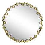 Зеркало круглое в фактурной золотистой раме из металла Mirror Golden Placer варинант исполнения - 1 | Loft Concept в Нижнем Новгороде