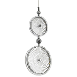 Подвесной светильник с круглым плафоном из рельефного стекла Peony Glass Chrome Hanging Lamp варинант исполнения - 1 | Loft Concept в Нижнем Новгороде