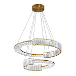 Светодиодная двухъярусная кольцевая люстра из хрусталя и стали и с пультом для регулировки света Maude Crystal Light варинант исполнения - 2 | Loft Concept в Нижнем Новгороде