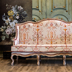 Трехместный диван из массива бука бежевый с растительным орнаментом Raffael Renaissance Beige Sofa варинант исполнения - 10 | Loft Concept в Нижнем Новгороде