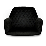 Стул с мягкой черной обивкой из велюра и подъемно-поворотным механизмом на колесиках Harper Black варинант исполнения - 3 | Loft Concept в Нижнем Новгороде