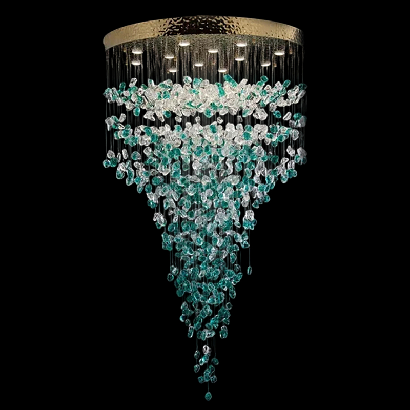 Люстра зеленая каскадная Green Light CascadeDroplet Chandelier Золотой Прозрачный Зеленый Люстра зеленая каскадная Green Light CascadeDroplet Chandelier Золотой Прозрачный Зеленый в Нижнем Новгороде | Loft Concept
