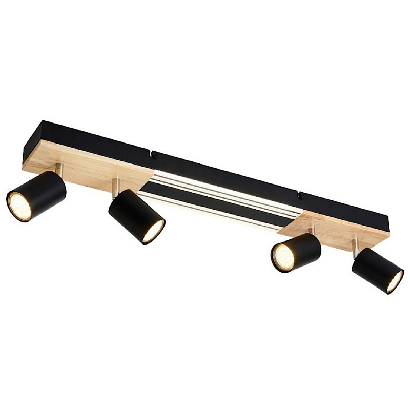 Потолочный светильник черный 70см GAVIN WOOD Черный матовый Прозрачный в Нижнем Новгороде | Loft Concept 