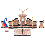 Настольный письменный набор из креноида с часами и декором в виде орла Marble Accessory варинант исполнения - 1 | Loft Concept в Нижнем Новгороде