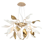 Люстра подвесная с белыми матовыми и золотыми глянцевыми листьями Wintery flovers варинант исполнения - 2 | Loft Concept в Нижнем Новгороде