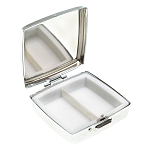 Таблетница карманная квадратная c 2-мя отделениями с зеркалом и накладкой из натурального камня Лазурит Silver Stone Pillboxes варинант исполнения - 2 | Loft Concept в Нижнем Новгороде