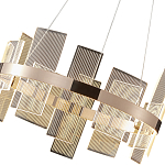 Люстра подвесная круглая с рифлёными прозрачными элементами и золотым основанием Aurea Vista варинант исполнения - 2 | Loft Concept в Нижнем Новгороде