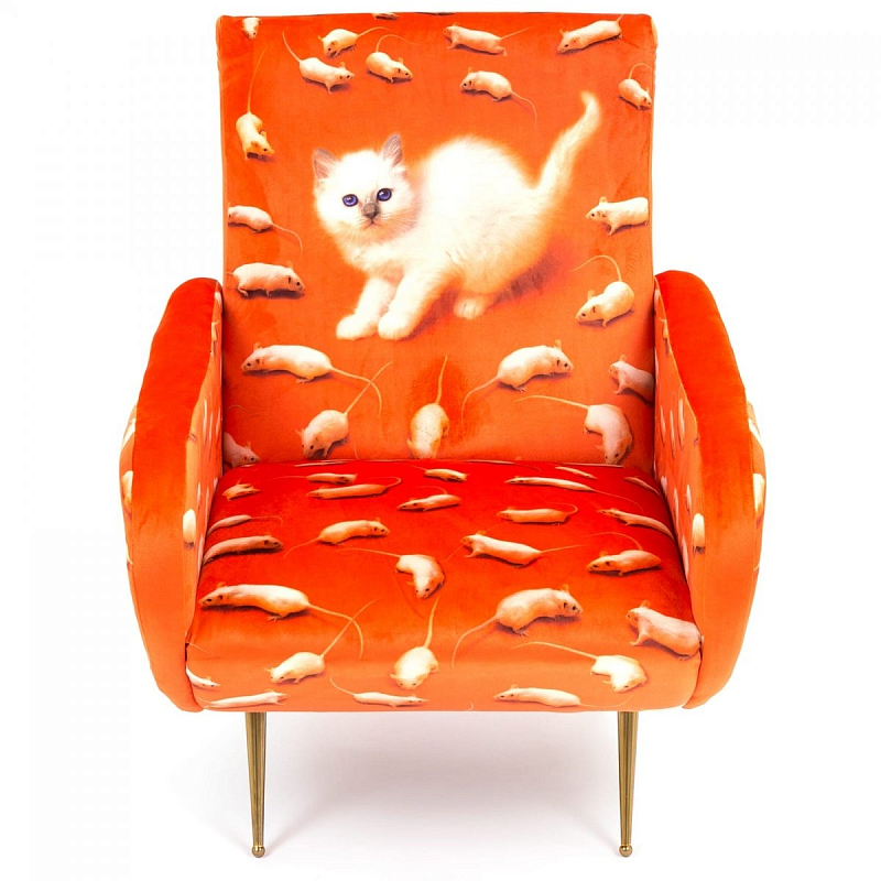 Кресло Seletti Armchair Kitten Оранжевый Латунь в Нижнем Новгороде | Loft Concept 