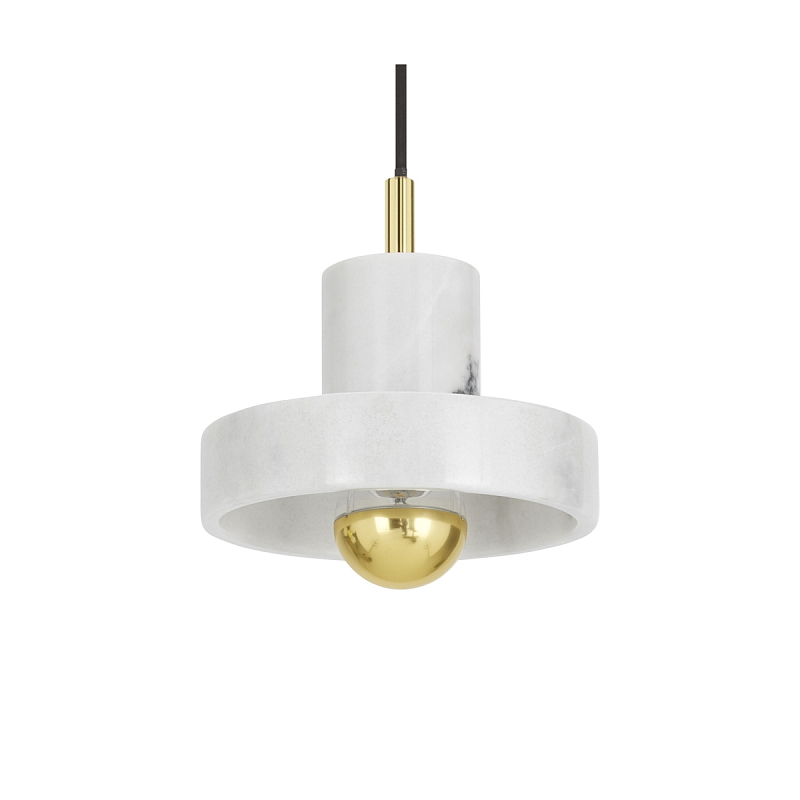 Подвесной светильник Tom Dixon Stone Pendant White Белый Золотой в Нижнем Новгороде | Loft Concept 