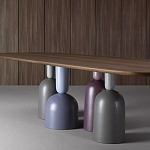 Обеденный стол деревянный с разноцветными фигурными ножками Cop варинант исполнения - 3 | Loft Concept в Нижнем Новгороде