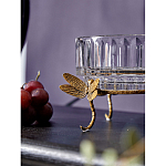 Чаша из прозрачного стекла на бронзовых ножках в виде стрекоз Eden Garden варинант исполнения - 4 | Loft Concept в Нижнем Новгороде