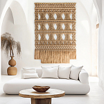 Панно на стену плетеное Макраме бежевый цвет  варинант исполнения - 1 | Loft Concept в Нижнем Новгороде