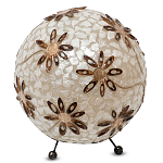 Настольная лампа из перламутра на металлическом каркасе Indonesian Ball варинант исполнения - 1 | Loft Concept в Нижнем Новгороде