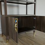 Стеллаж со стеклянными полками Elsa Dreams Walnut варинант исполнения - 5 | Loft Concept в Нижнем Новгороде