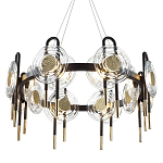 Люстра подвесная круглая черного цвета с круглыми прозрачными плафонами Virelia  варинант исполнения - 1 | Loft Concept в Нижнем Новгороде