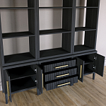 Модульный стеллаж Primo из трех составных элементов Черный дуб варинант исполнения - 4 | Loft Concept в Нижнем Новгороде