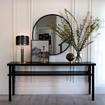 Настольная лампа с чёрным тканевым абажуром и металлическим корпусом золотого цвета Golden Arc варинант исполнения - 4 | Loft Concept в Нижнем Новгороде