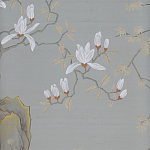 Обои ручная роспись Summer Night Blossom Colourway SC-122 on Wood Ash slub silk варинант исполнения - 2 | Loft Concept в Нижнем Новгороде