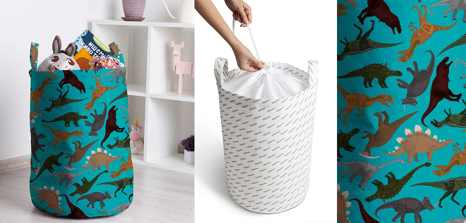 Корзина Turquoise Dinosaurs Basket Корзина Turquoise Dinosaurs Basket - Loft-Concept в Нижнем Новгороде