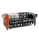 Диван Честерфильд граффити graffiti Orange Sofa натуральная кожа варинант исполнения - 2 | Loft Concept в Нижнем Новгороде