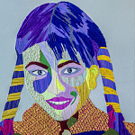 Картина с вышивкой Портрет wall panel People with the yellow ear 3 варинант исполнения - 2 | Loft Concept в Нижнем Новгороде